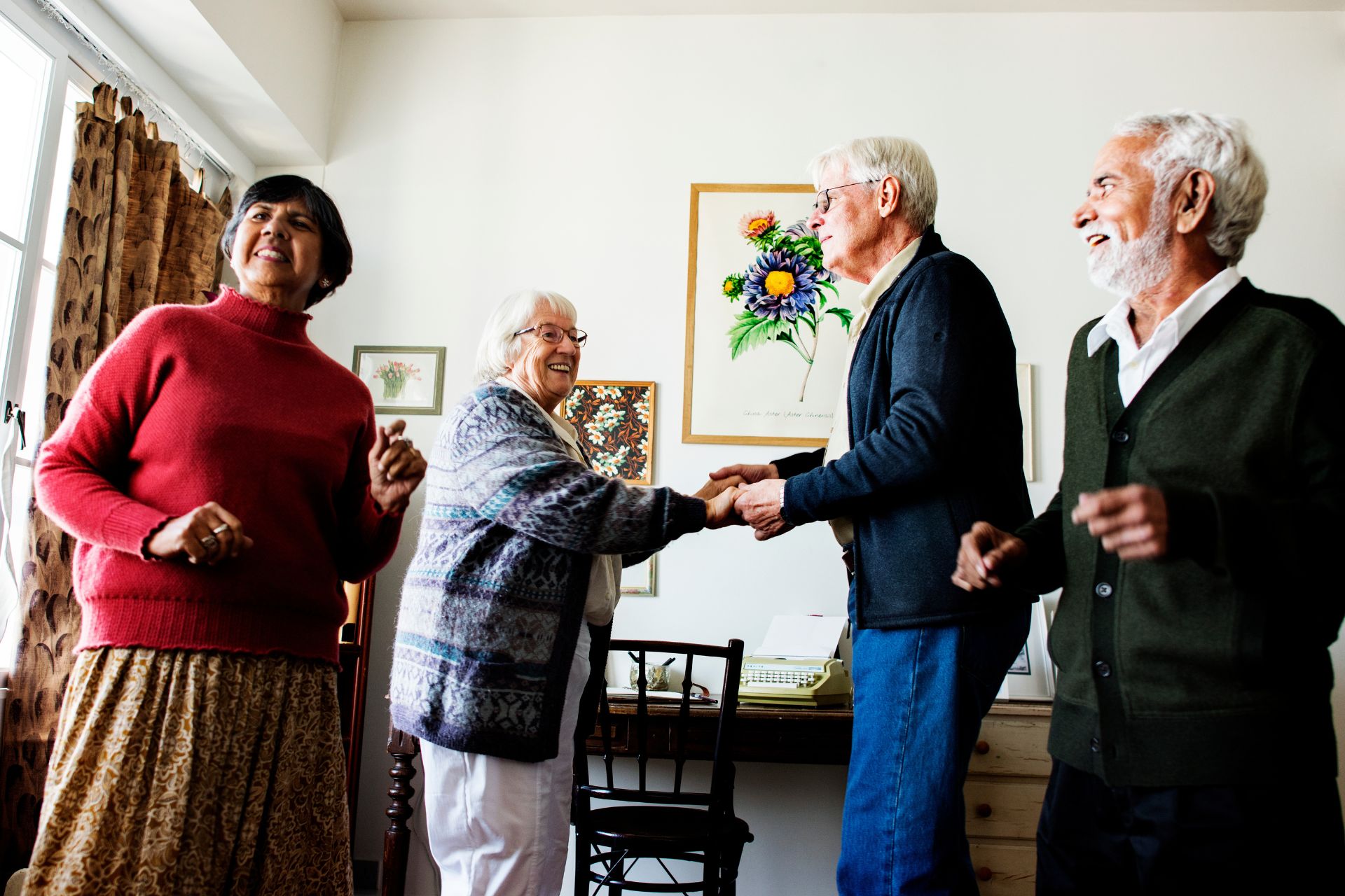 Seniors dancing together